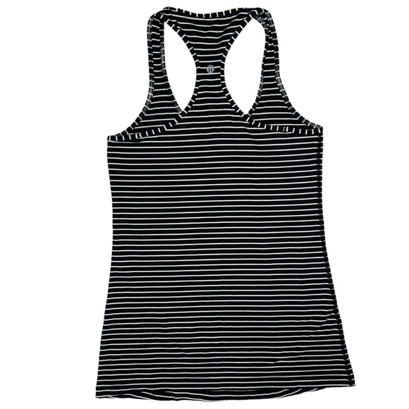 Lululemon Cool Racerback Parallel Stripe Black White Size‎ 6 - Picture 7 of 11